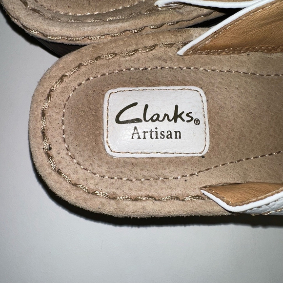 Clarks Artisan Flower Top Sandals LEATHER Clogs Mules Sandals Shoes Women SZ 11 - Picture 4 of 11